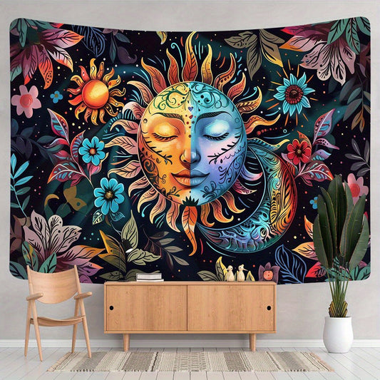 Sun And Moon Wall Tapestry