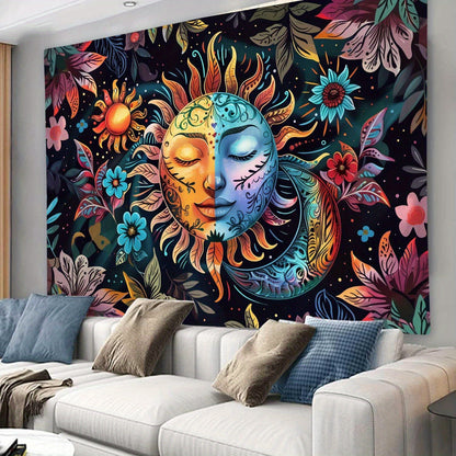 Sun And Moon Wall Tapestry