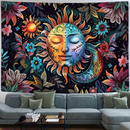 Sun And Moon Wall Tapestry