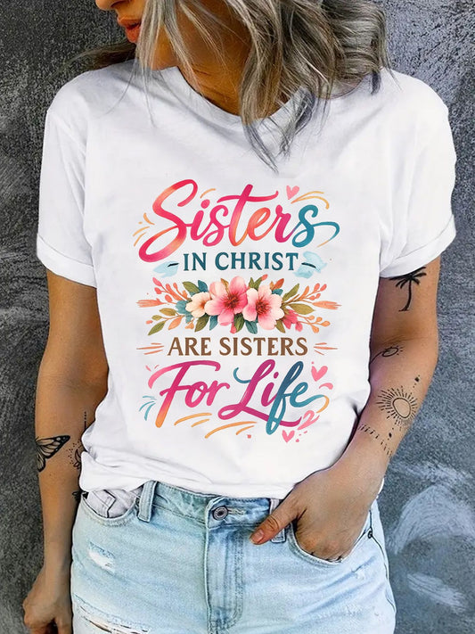 Women’s “Sisters in Christ” Floral T-Shirts